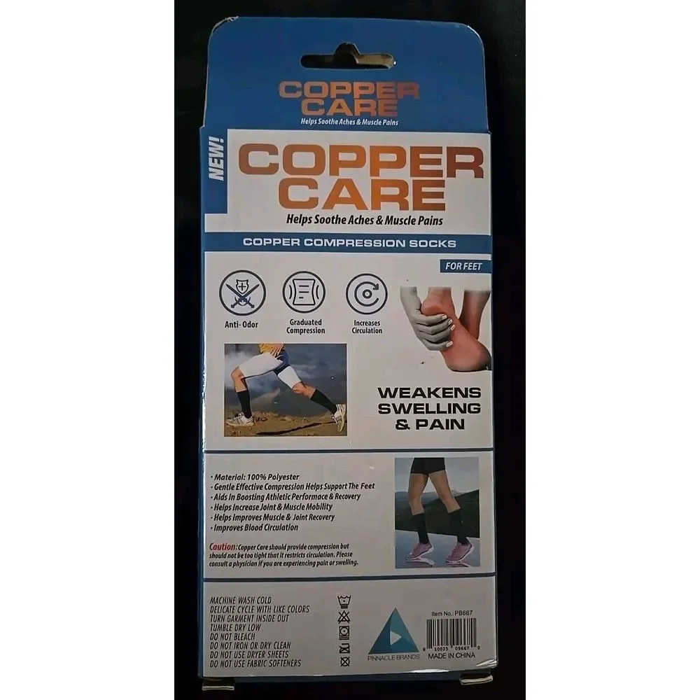 Copper Care Unisex Adult COMPRESSION SOCKS Soothes Aches & Pain UNISEX NEW Black
